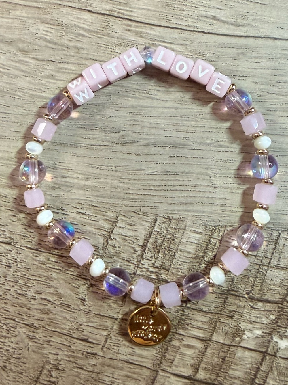 Little Words Project Valentines Day "With Love" Beaded Bracelet